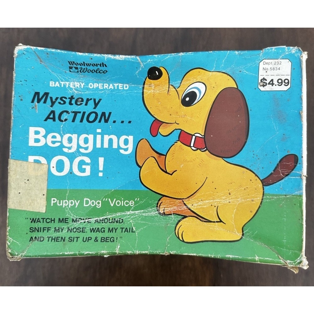 Vintage Untested Battery Operated Toy Begging Dog Woolworth Woolco Toys